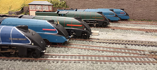 The line up of the six Gresley A4 locomotives